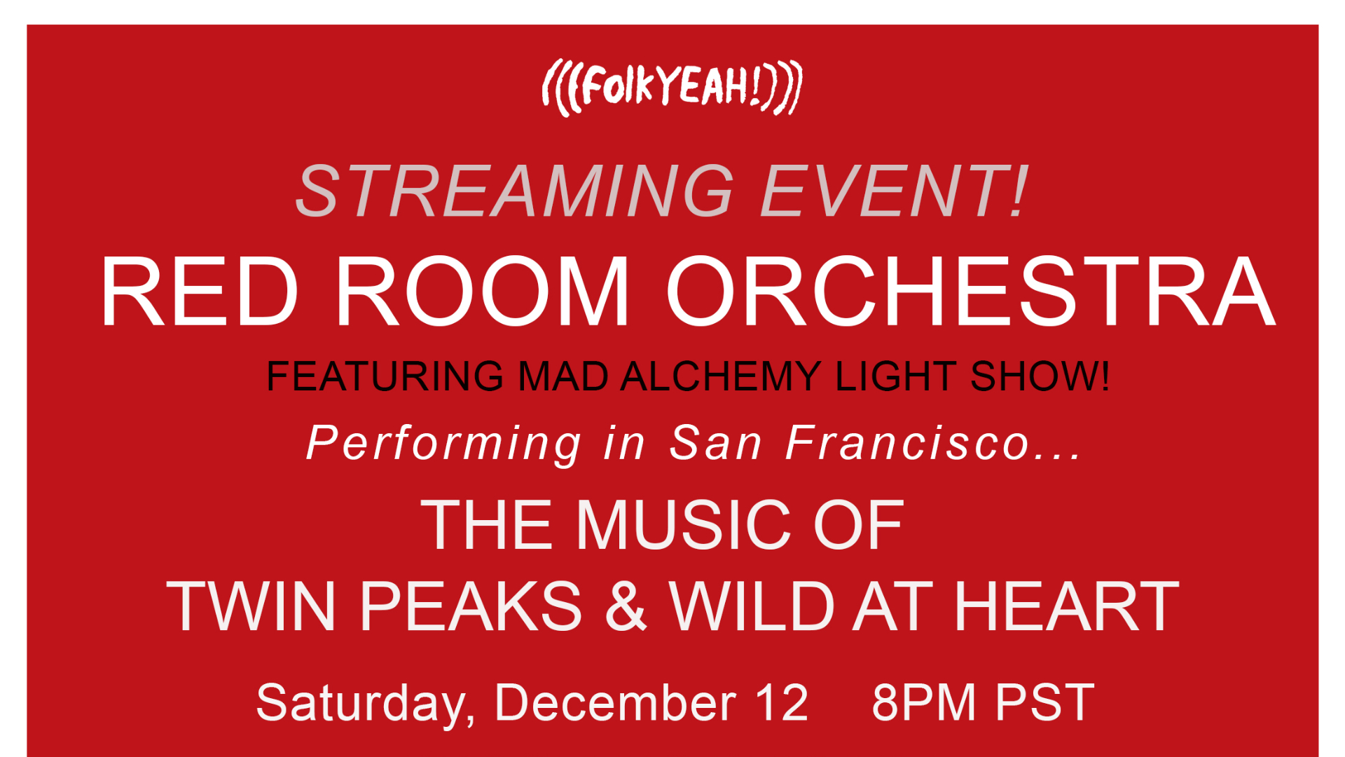 Red Room Orchestra play the music of "Wild at Heart" & "Twin Peaks" Live From The Chapel